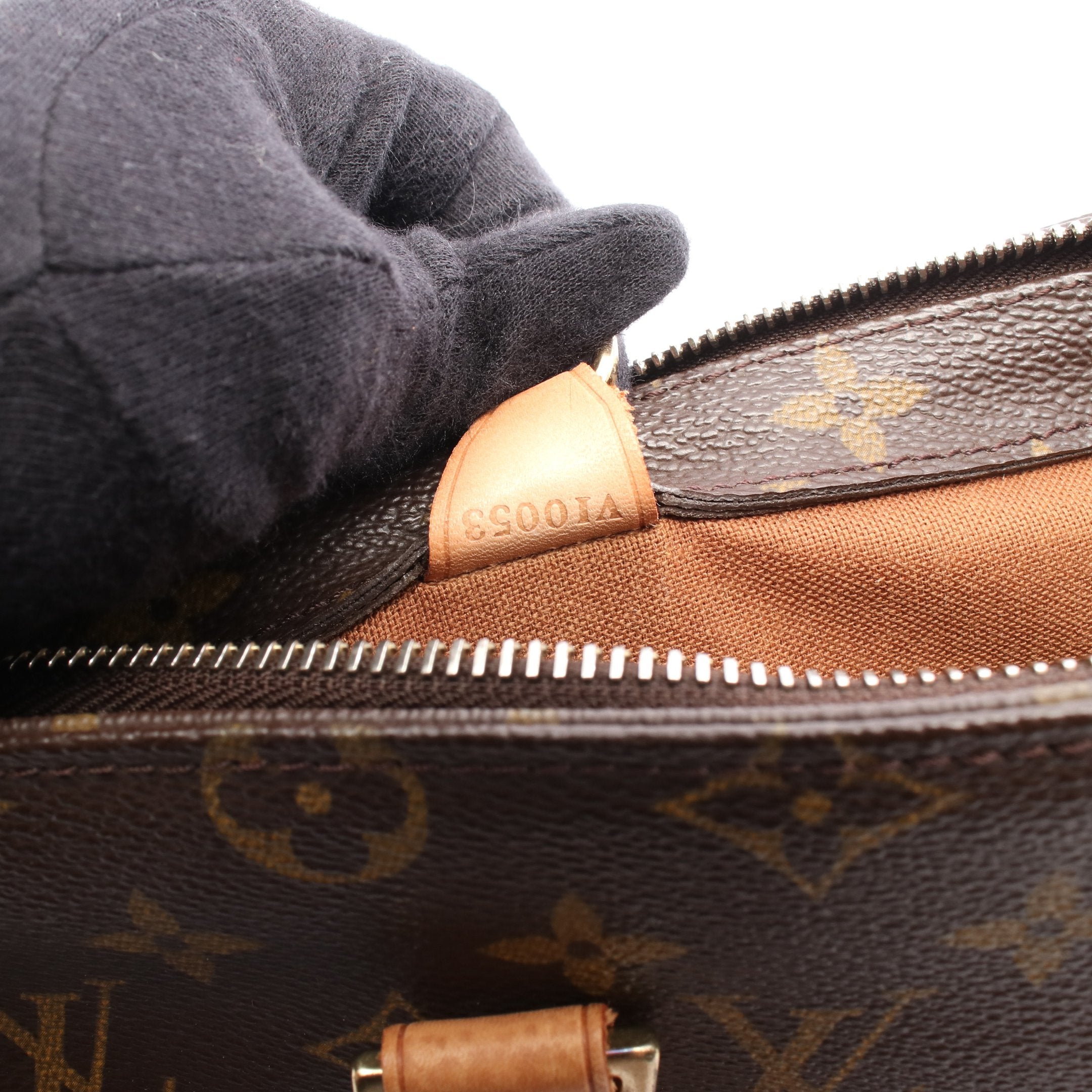 カバピアノ モノグラム ショルダーバッグ PVC レザー ブラウン ルイ