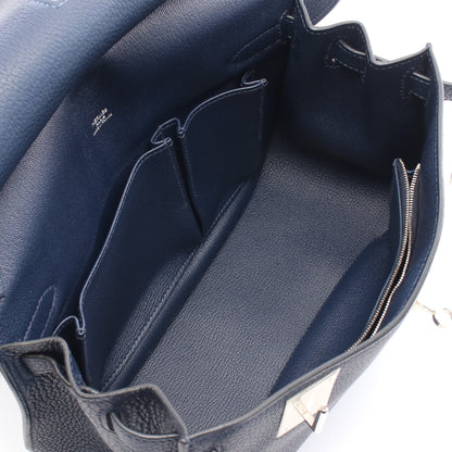 ジプシエール28 ブルードプリュス ショルダーバッグ トリヨンクレマンス ネイビー シルバー金具 □N刻印 エルメス バッグ HERMES
