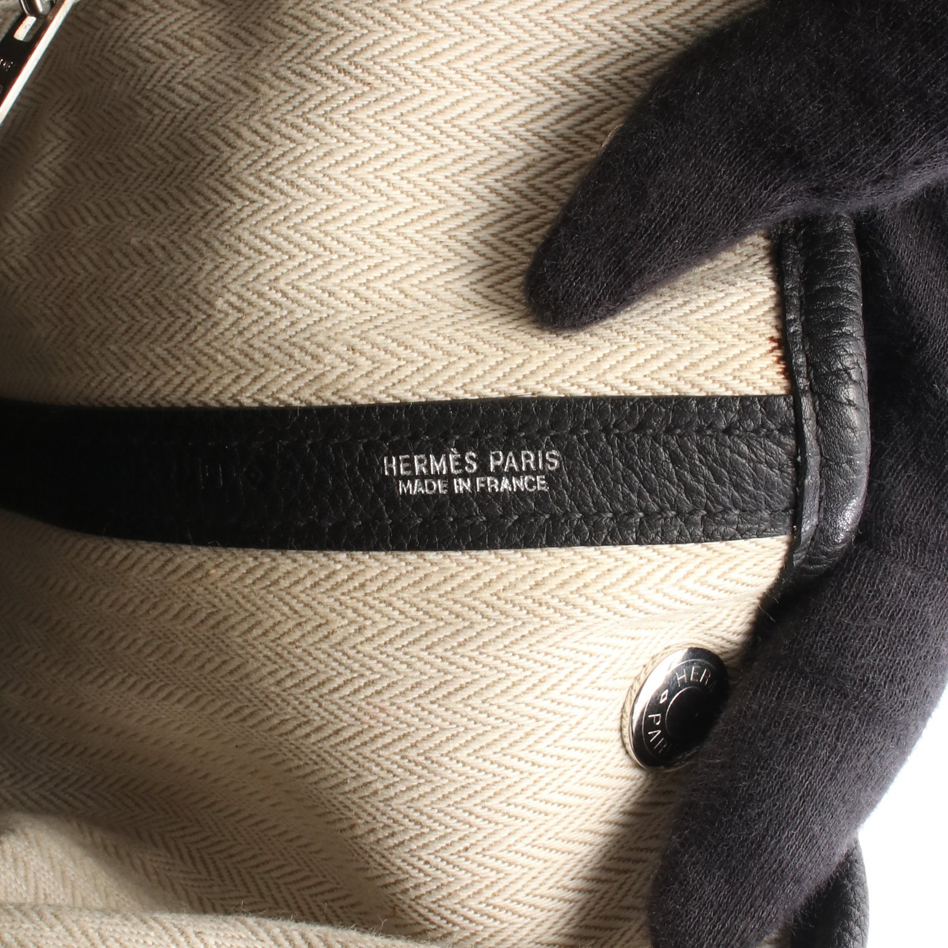 ガーデンパーティTPM ハンドバッグ トートバッグ ネゴンダ ブラック シルバー金具 □P刻印 エルメス バッグ HERMES