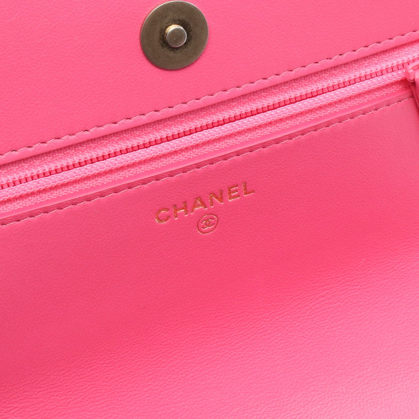 19 ディズヌフ チェーンウォレット チェーンショルダーバッグ レザー ピンク コンビ金具 シャネル バッグ CHANEL