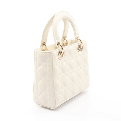MY LADY DIOR マイレディディオール スモール カナージュ ハンドバッグ レザー アイボリー 2WAY クリスチャンディオール バッグ Christian Dior