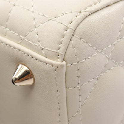 MY LADY DIOR マイレディディオール スモール カナージュ ハンドバッグ レザー アイボリー 2WAY クリスチャンディオール バッグ Christian Dior