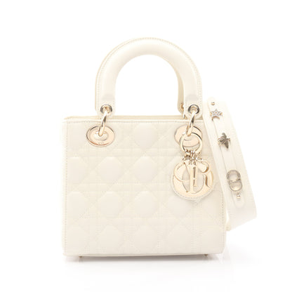 MY LADY DIOR マイレディディオール スモール カナージュ ハンドバッグ レザー アイボリー 2WAY クリスチャンディオール バッグ Christian Dior