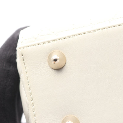 MY LADY DIOR マイレディディオール スモール カナージュ ハンドバッグ レザー アイボリー 2WAY クリスチャンディオール バッグ Christian Dior