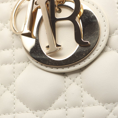 MY LADY DIOR マイレディディオール スモール カナージュ ハンドバッグ レザー アイボリー 2WAY クリスチャンディオール バッグ Christian Dior