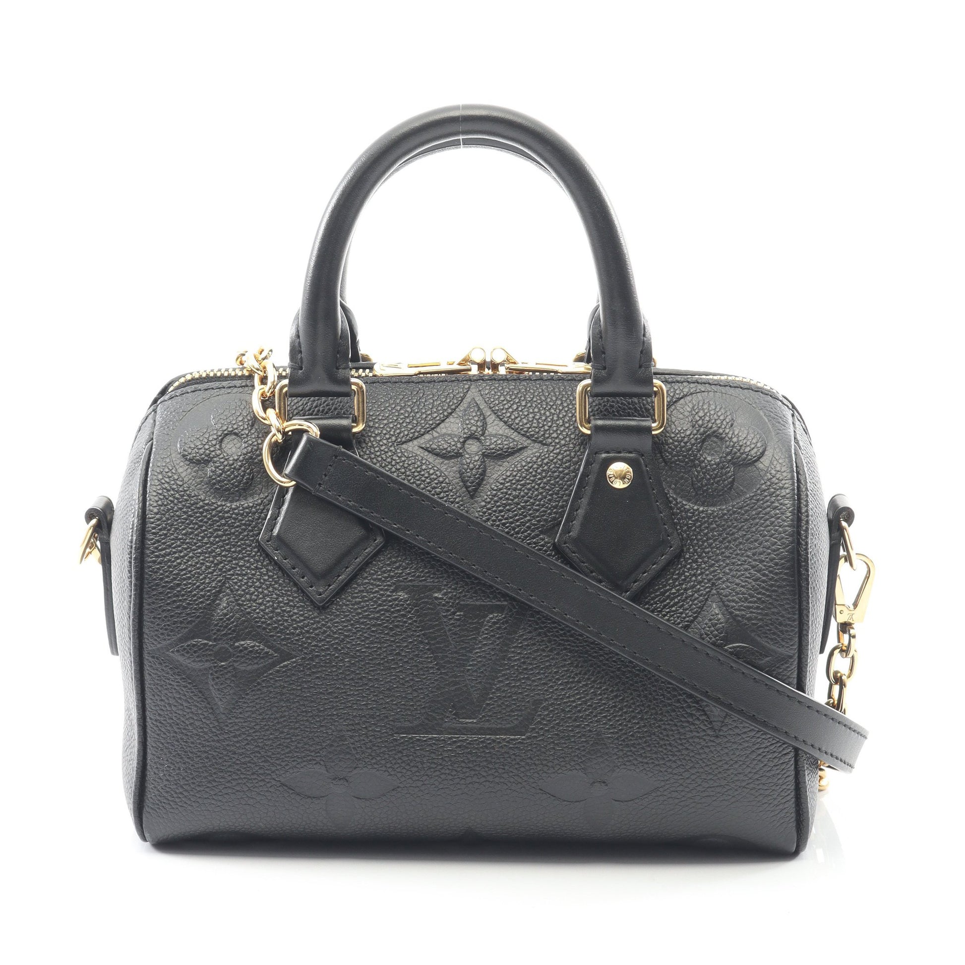 スピーディ バンドリエール 20 モノグラムアンプラント ハンドバッグ レザー ブラック 2WAY ルイヴィトン バッグ LOUIS VUITTON