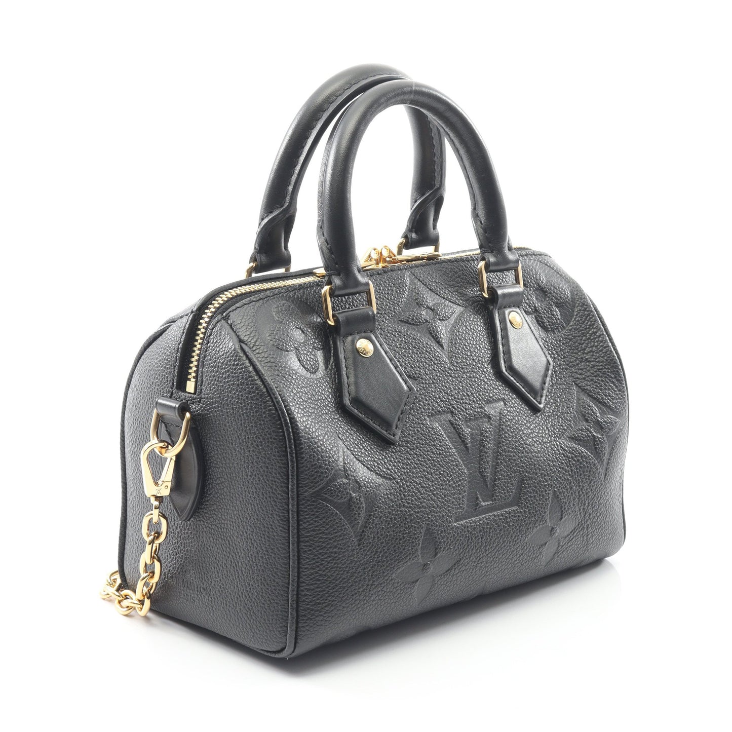 スピーディ バンドリエール 20 モノグラムアンプラント ハンドバッグ レザー ブラック 2WAY ルイヴィトン バッグ LOUIS VUITTON