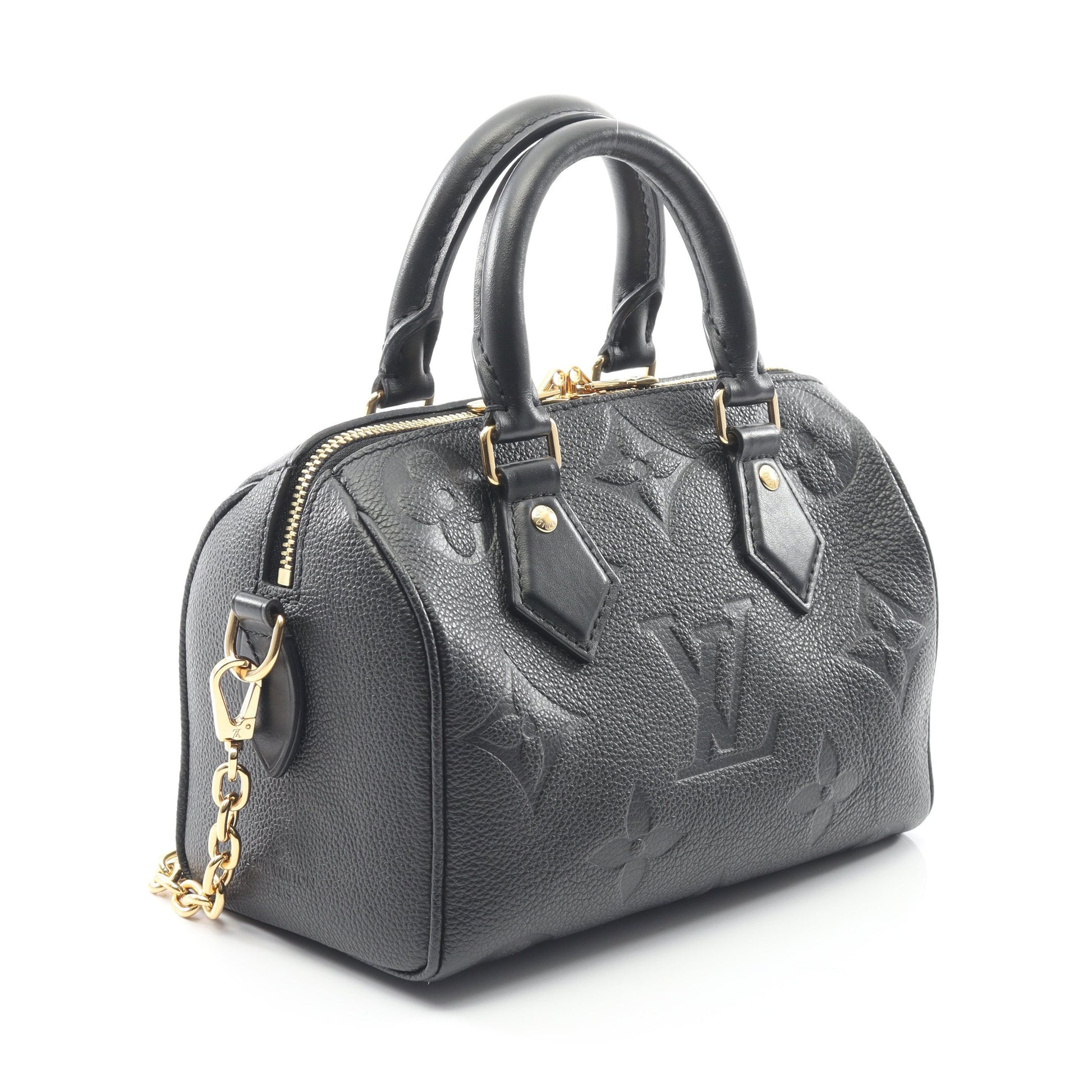 スピーディ バンドリエール 20 モノグラムアンプラント ハンドバッグ レザー ブラック 2WAY ルイヴィトン バッグ LOUIS VUITTON