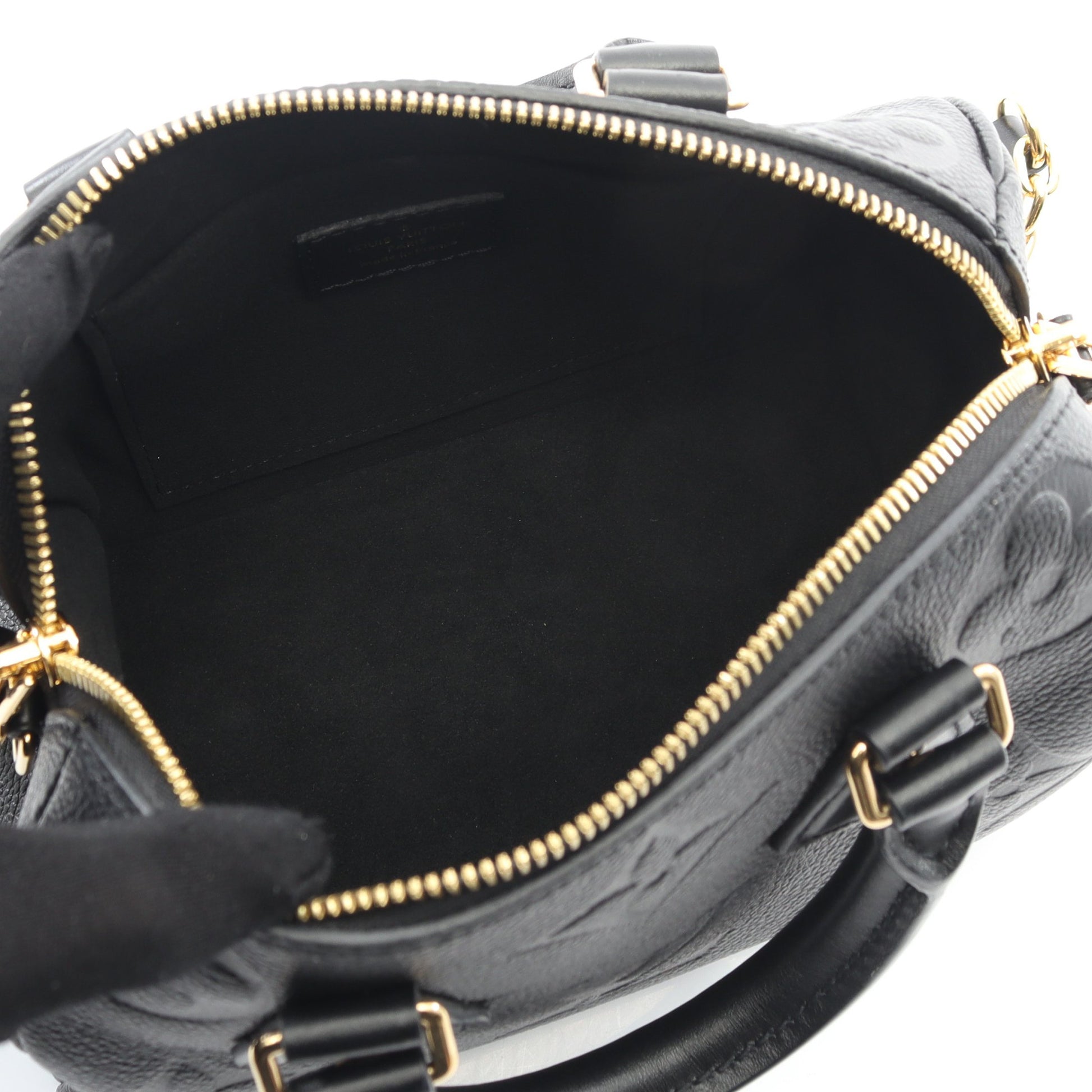 スピーディ バンドリエール 20 モノグラムアンプラント ハンドバッグ レザー ブラック 2WAY ルイヴィトン バッグ LOUIS VUITTON