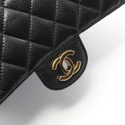 マトラッセ Wフラップ Wチェーンショルダーバッグ キャビアスキン ブラック ゴールド金具 シャネル バッグ CHANEL