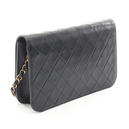マトラッセ フルフラップ チェーンショルダーバッグ ラムスキン ブラック ゴールド金具 シャネル バッグ CHANEL