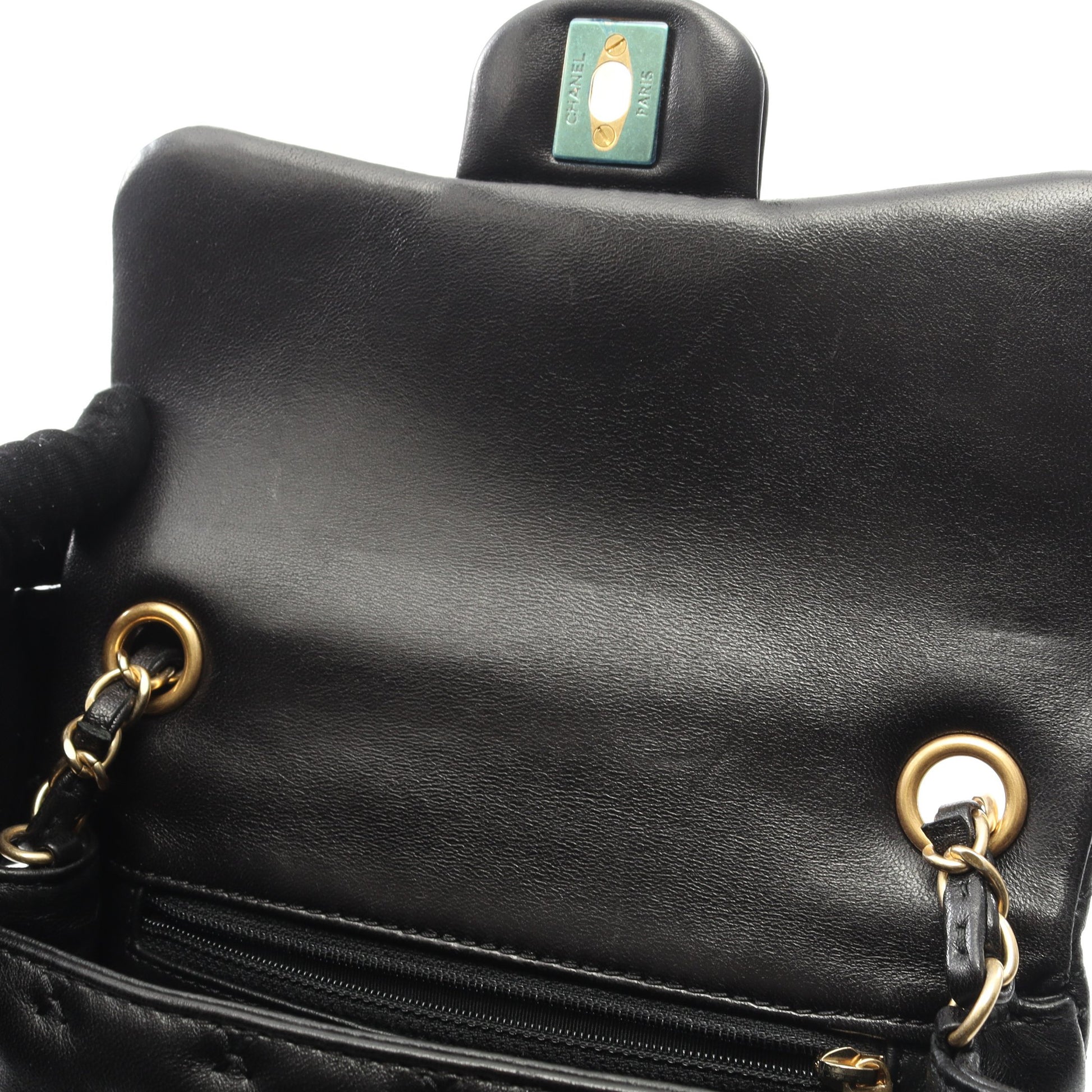 クロスステッチ トップハンドル チェーンショルダーバッグ ラムスキン ブラック ゴールド金具 2WAY シャネル バッグ CHANEL