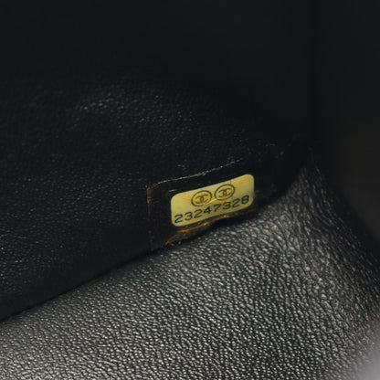 クロスステッチ トップハンドル チェーンショルダーバッグ ラムスキン ブラック ゴールド金具 2WAY シャネル バッグ CHANEL