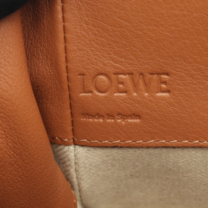 ハンモック ドローストリングバッグ ミディアム ハンドバッグ レザー キャンバス ブラウン ベージュ 2WAY ロエベ バッグ LOEWE