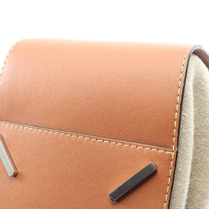 ハンモック ドローストリングバッグ ミディアム ハンドバッグ レザー キャンバス ブラウン ベージュ 2WAY ロエベ バッグ LOEWE