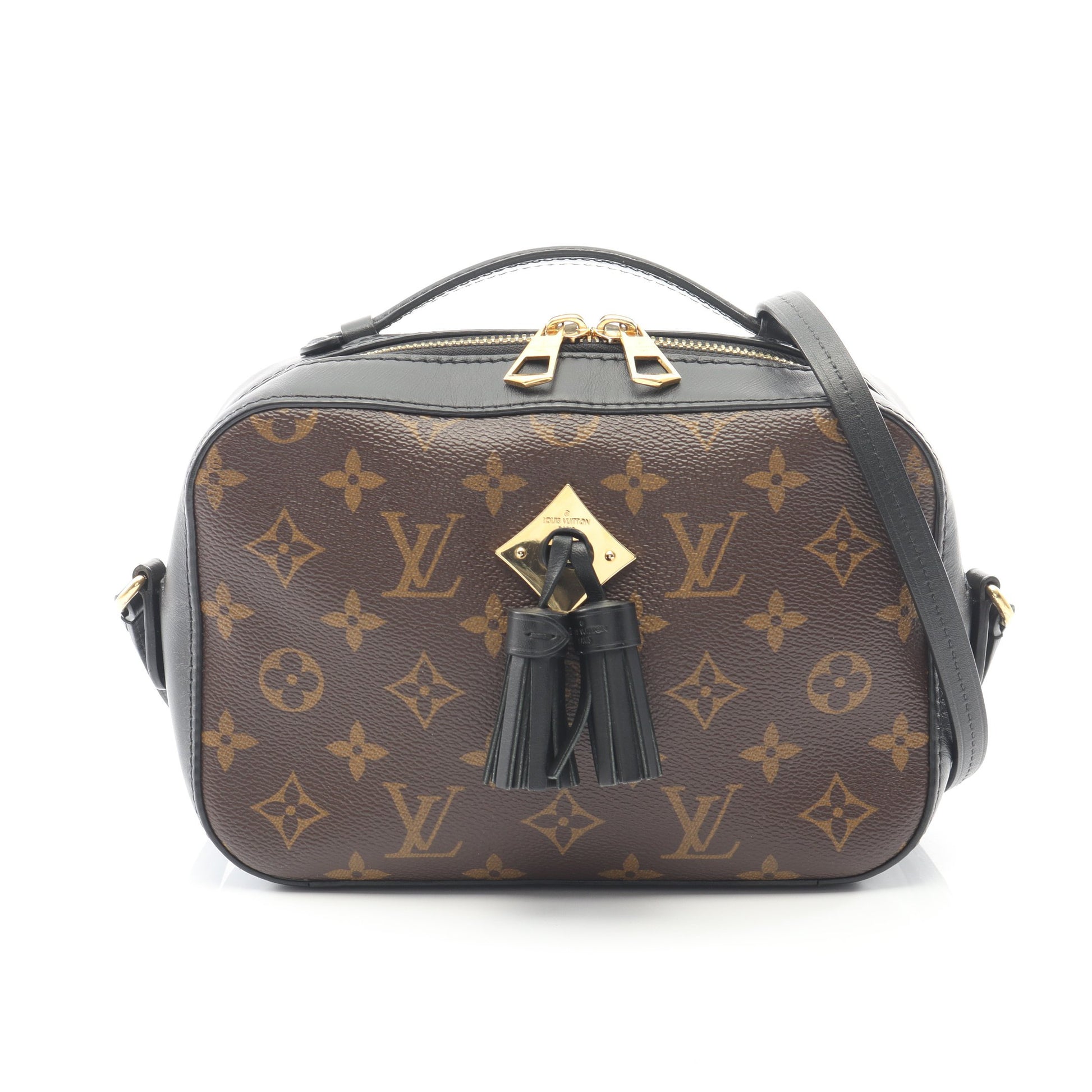 サントンジュ モノグラム ノワール ショルダーバッグ PVC レザー ブラウン ブラック 2WAY ルイヴィトン バッグ LOUIS VUITTON