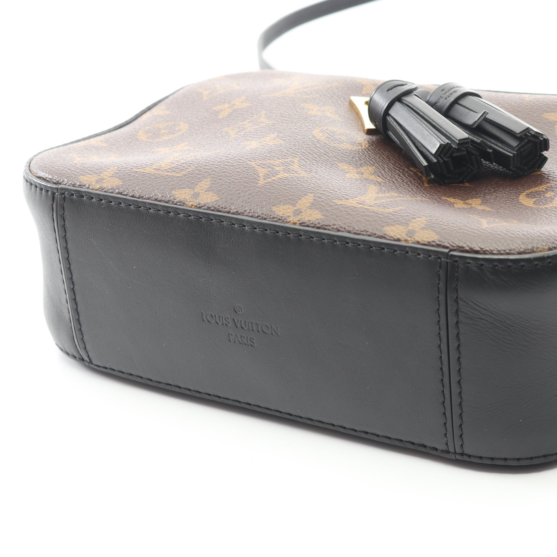 サントンジュ モノグラム ノワール ショルダーバッグ PVC レザー ブラウン ブラック 2WAY ルイヴィトン バッグ LOUIS VUITTON
