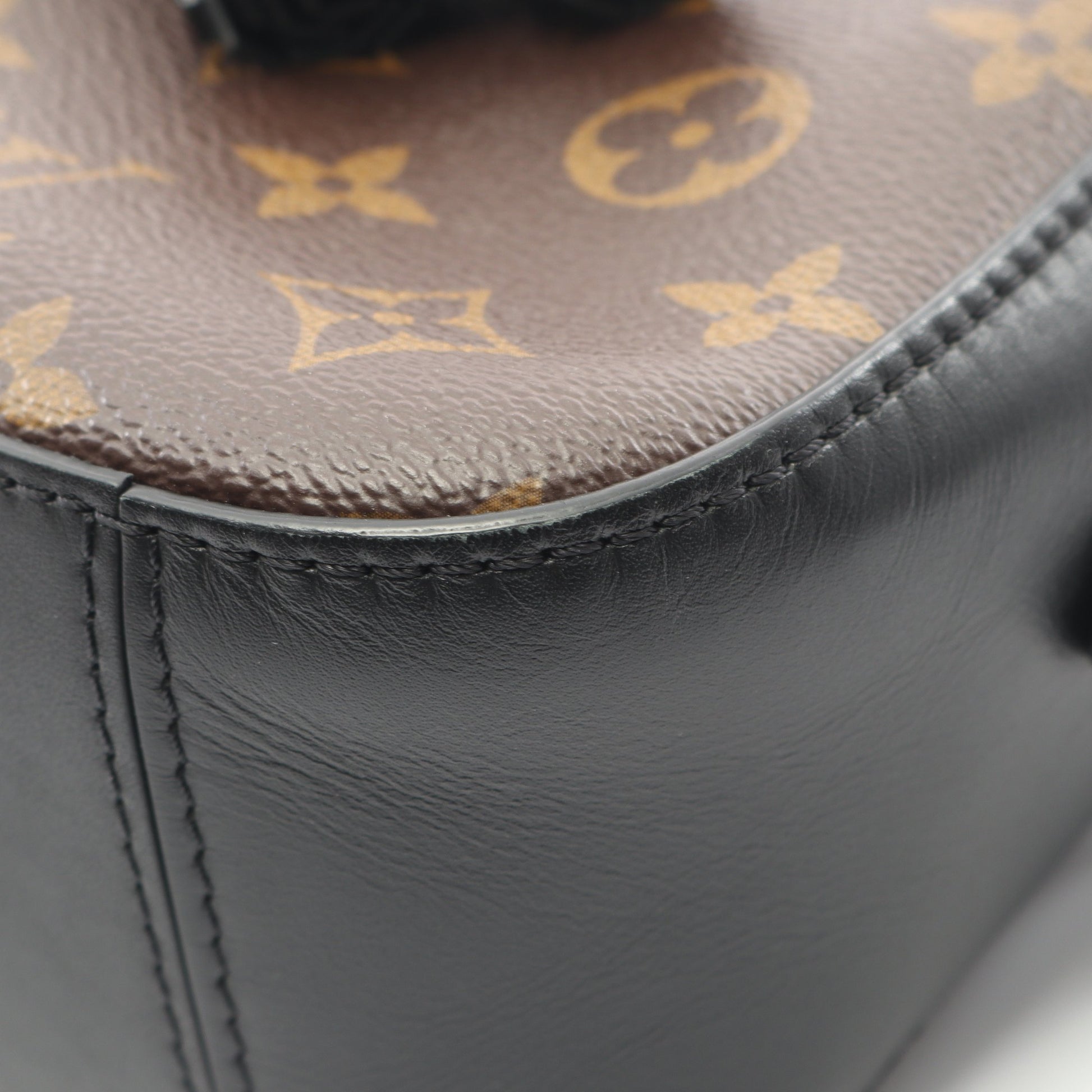 サントンジュ モノグラム ノワール ショルダーバッグ PVC レザー ブラウン ブラック 2WAY ルイヴィトン バッグ LOUIS VUITTON