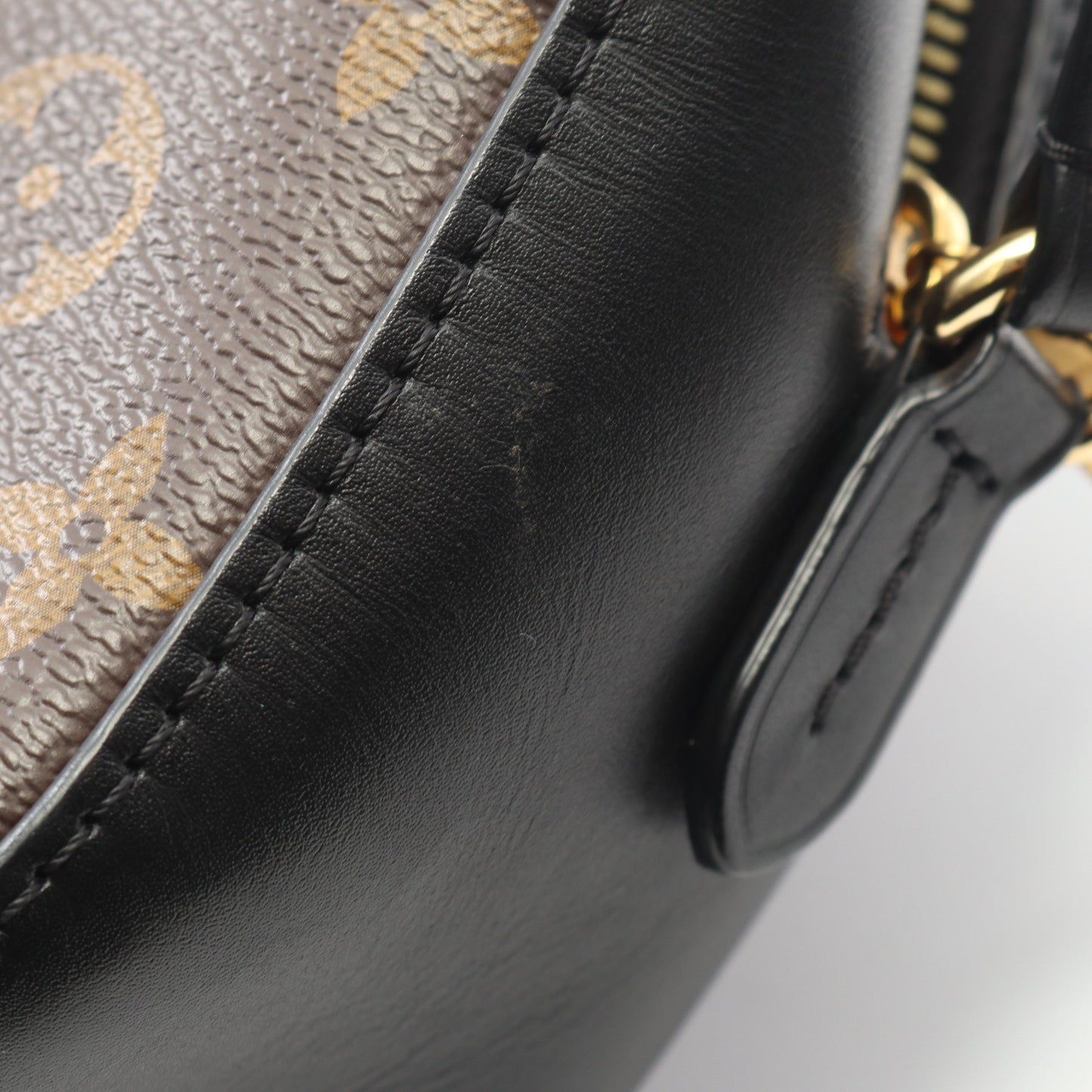 サントンジュ モノグラム ノワール ショルダーバッグ PVC レザー ブラウン ブラック 2WAY ルイヴィトン バッグ LOUIS VUITTON