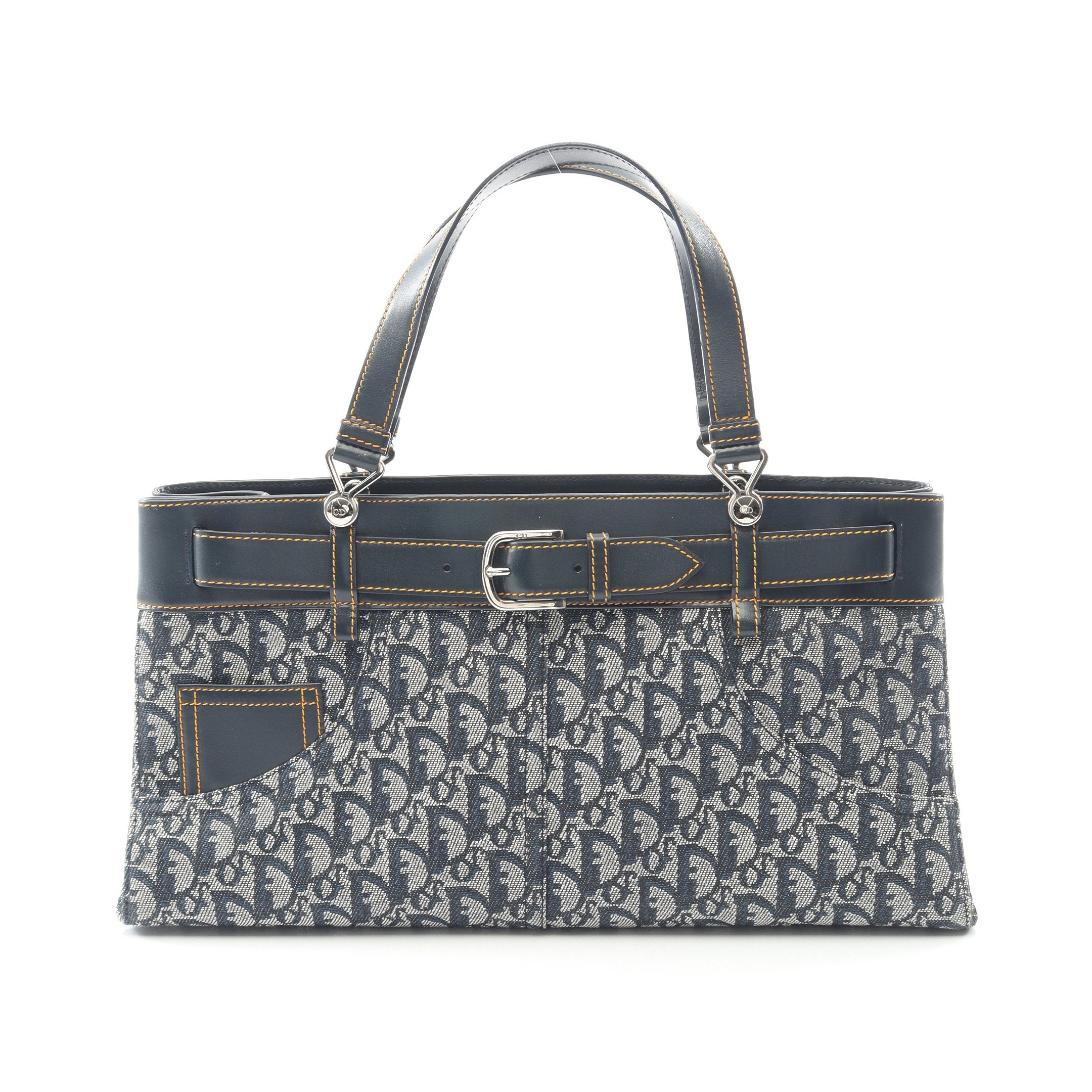 ディオール トロッター キャンバス 肩掛けレザー手提げ Dior トロッター キャンバス/レザー ハンドバッグ