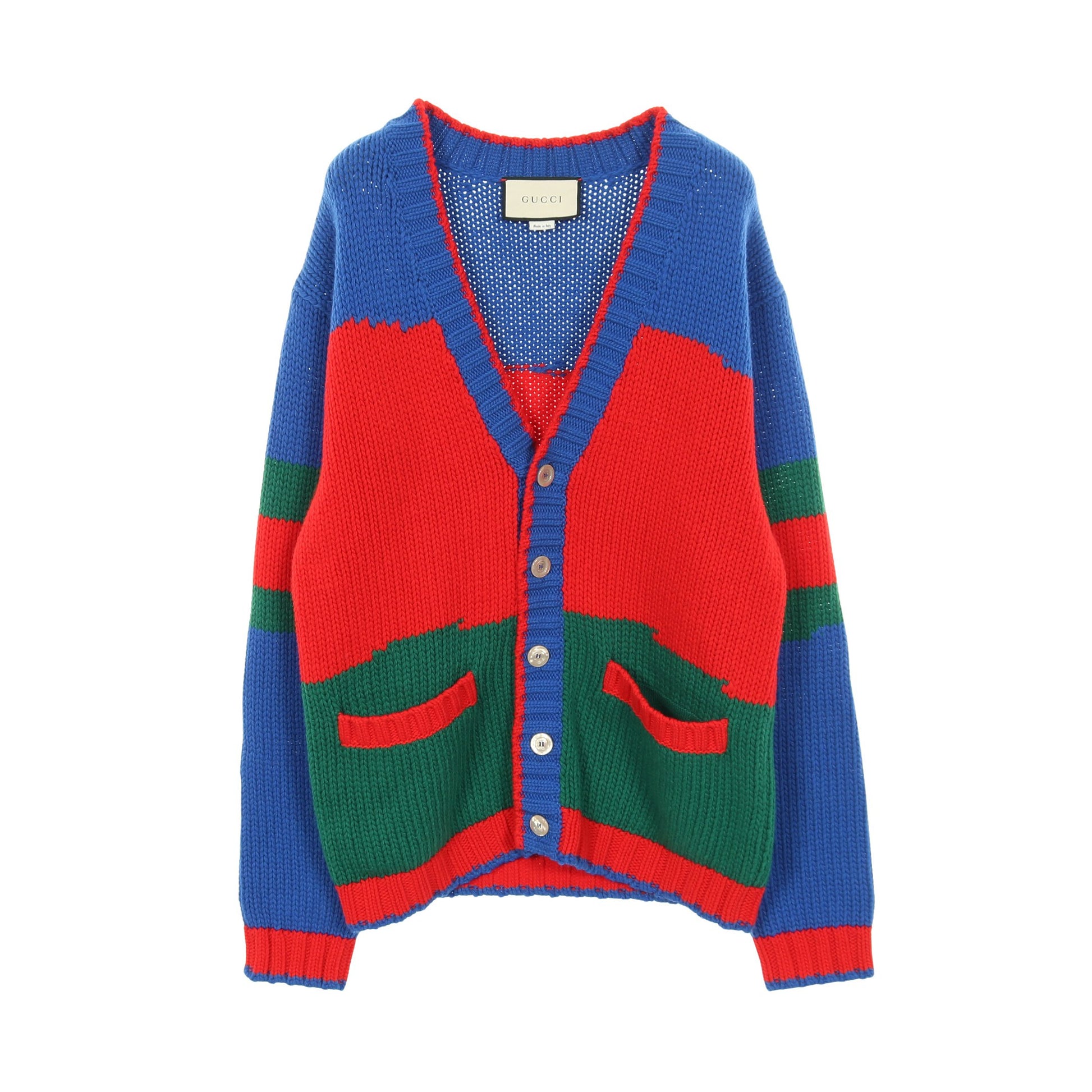 カーディガン Vネック ウール レッド ブルー グリーン グッチ トップス GUCCI