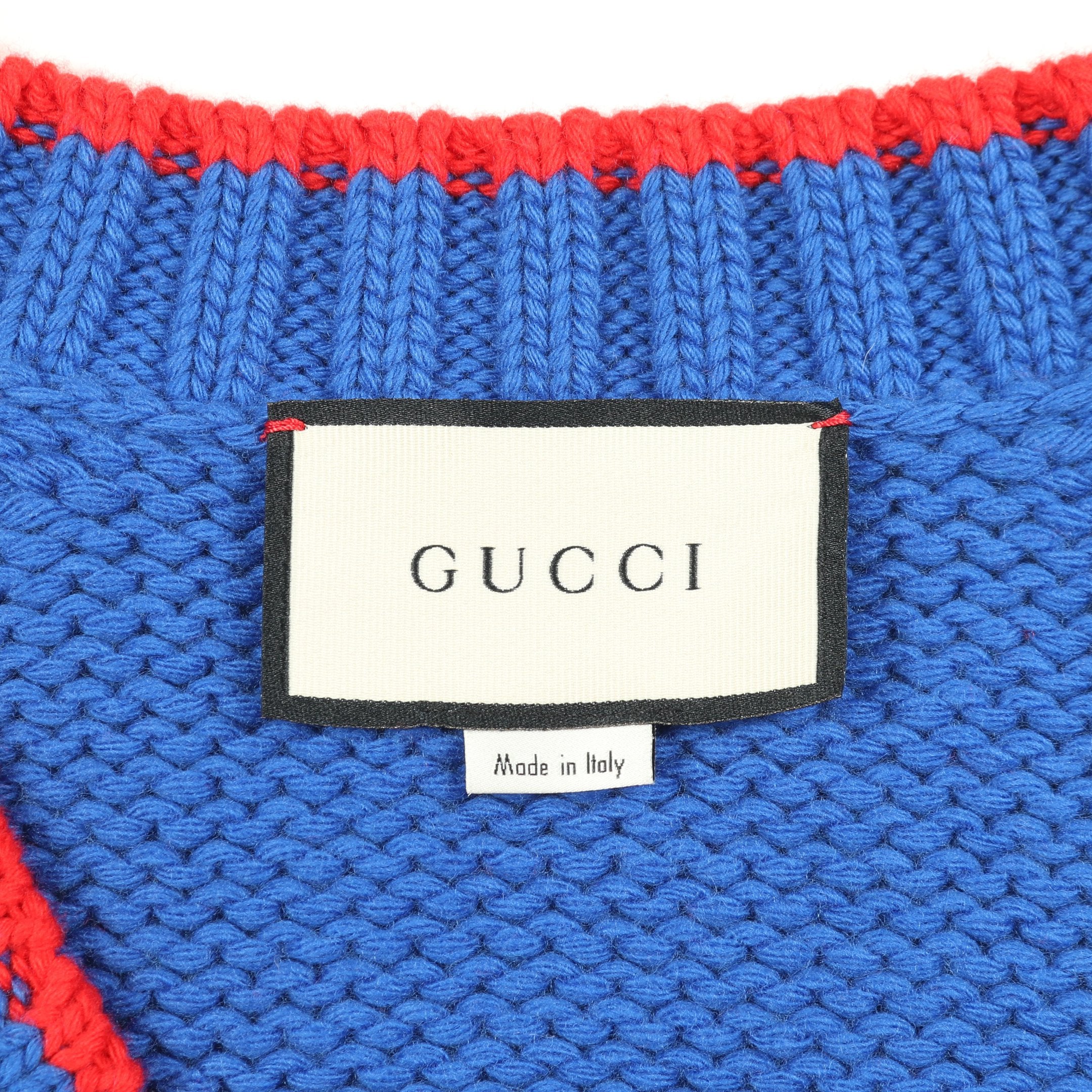 カーディガン Vネック ウール レッド ブルー グリーン グッチ – RECLO