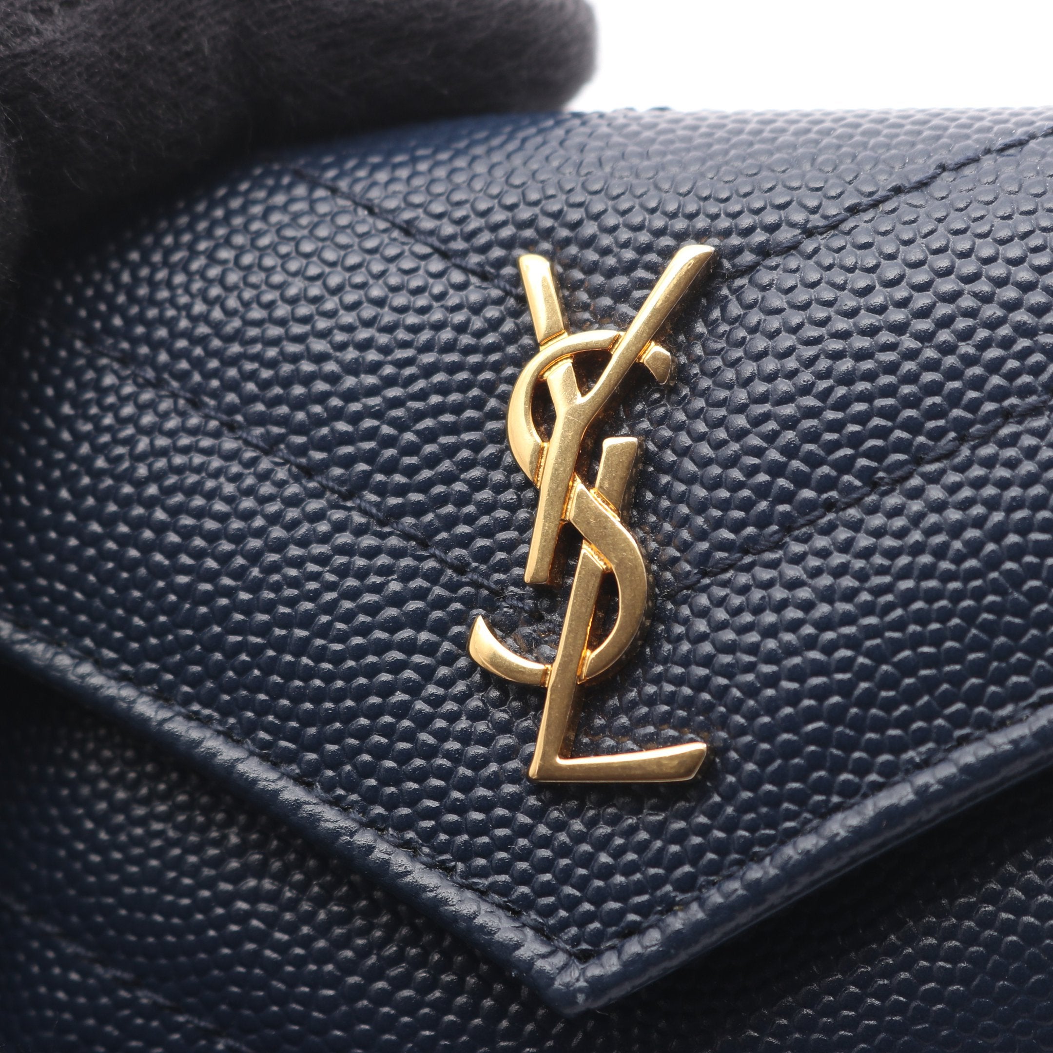 タイニーウォレット モノグラムサンローラン 三つ折り財布 レザー