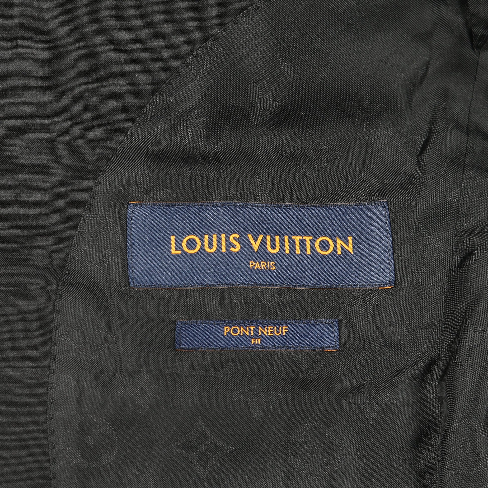 シングルブレステッド ウール ポンヌフ スーツ セットアップ ピークドラペル ウール ブラック ルイヴィトン スーツ LOUIS VUITTON