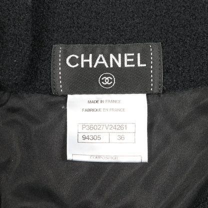 ココマークボタン スカート ウール ブラック シャネル ボトムス CHANEL