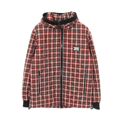 キルティングジャケット チェック ブラック レッド ホワイト フード付き バーバリー アウター BURBERRY