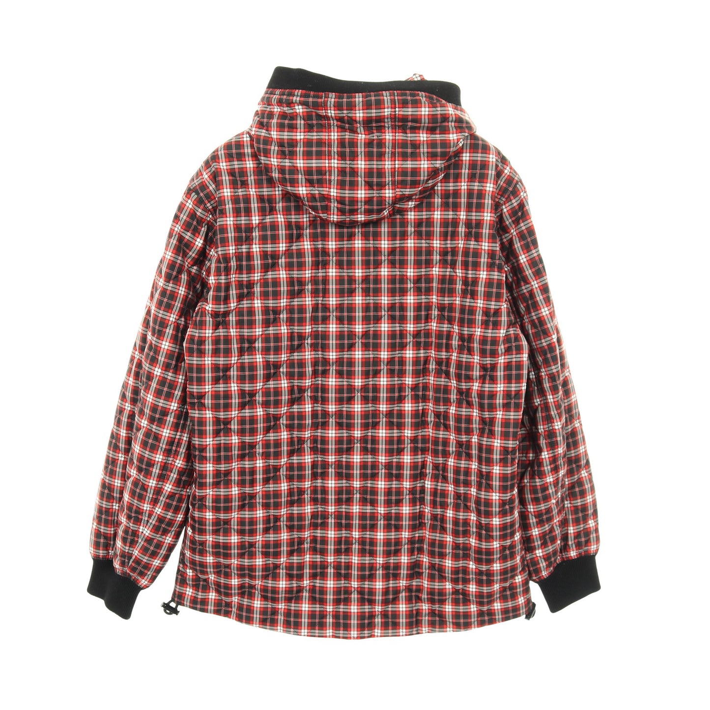キルティングジャケット チェック ブラック レッド ホワイト フード付き バーバリー アウター BURBERRY