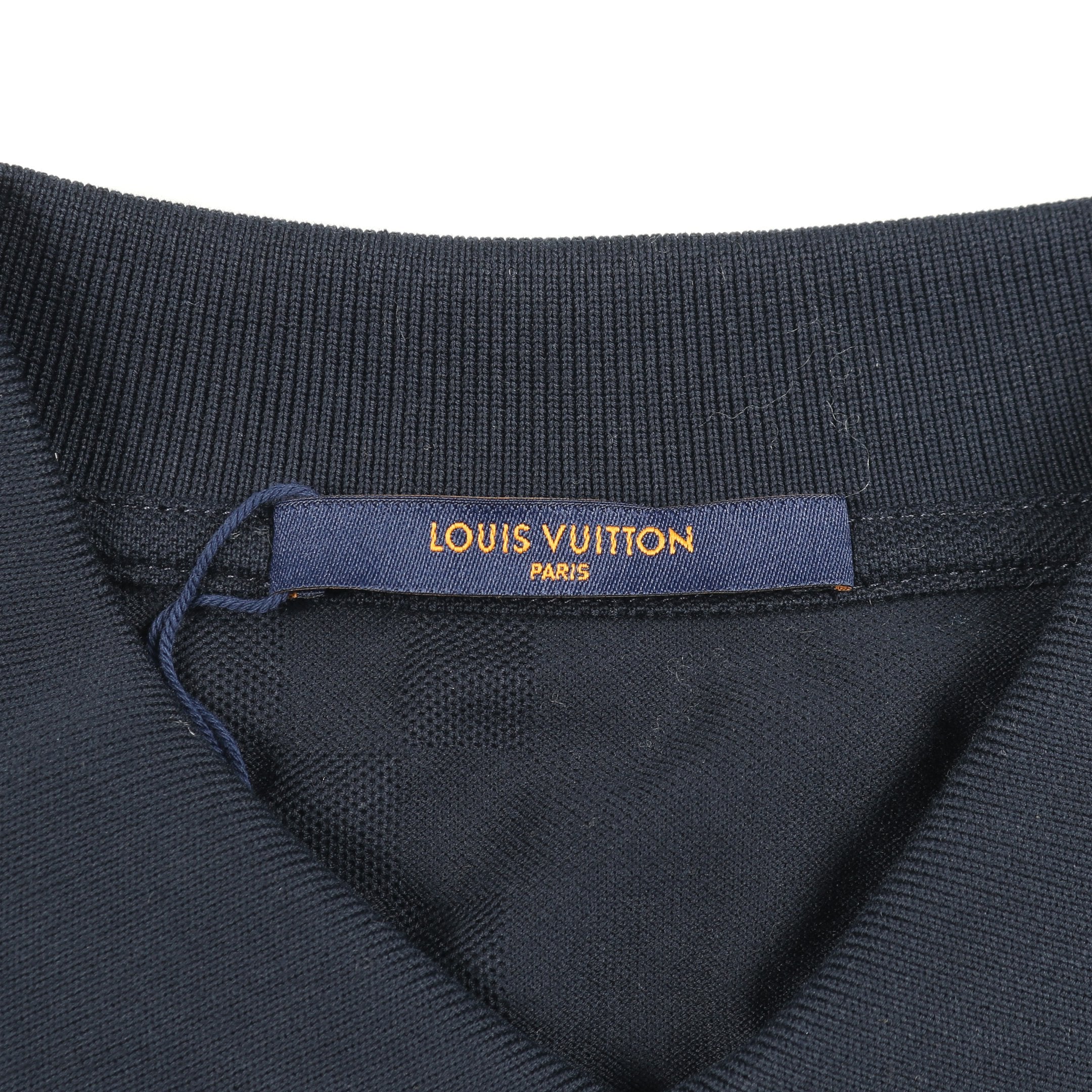 美品　LOUIS VUITTON Tシャツ 半袖　ポロシャツ ハーフジップ　紺 美品 LOUIS VUITTON Tシャツ 半袖 ポロシャツ ハーフジップ 紺 楽天