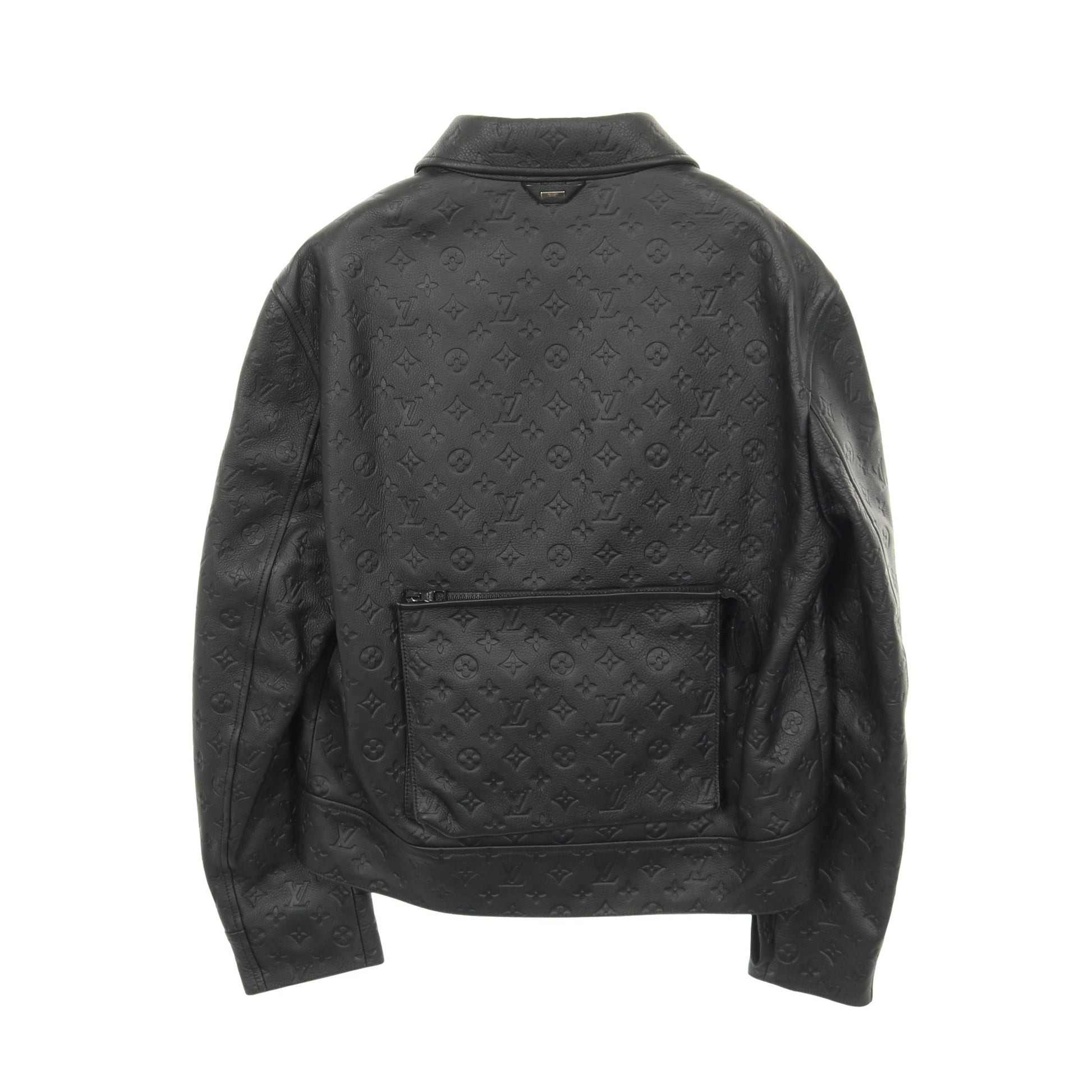 モノグラムエンボス ユーティリティ レザージャケット レザー ブラック ルイヴィトン アウター LOUIS VUITTON