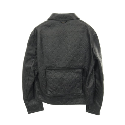 モノグラムエンボス ユーティリティ レザージャケット レザー ブラック ルイヴィトン アウター LOUIS VUITTON