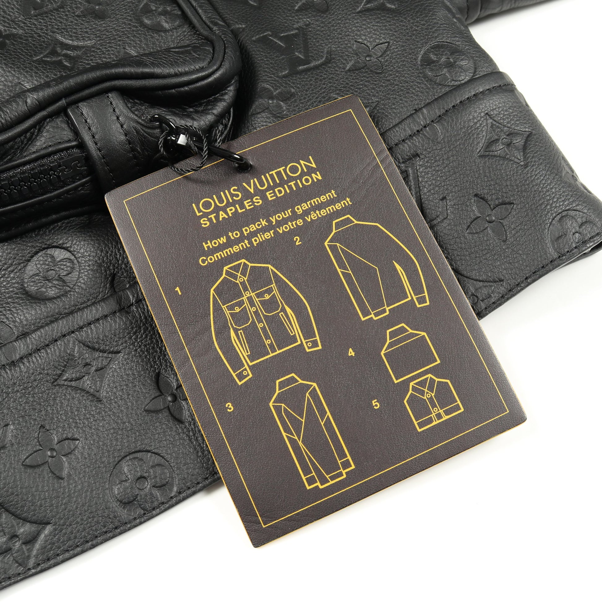 モノグラムエンボス ユーティリティ レザージャケット レザー ブラック ルイヴィトン アウター LOUIS VUITTON