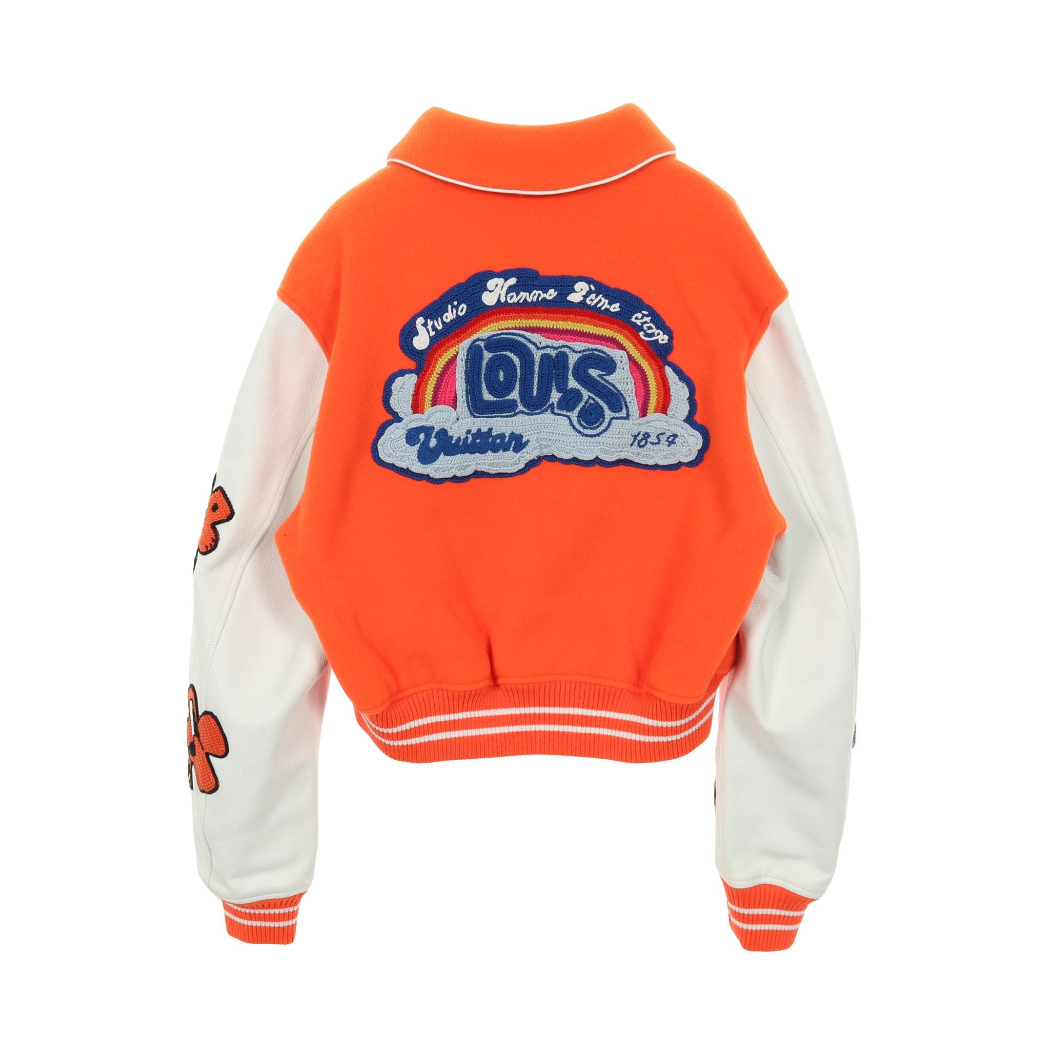 ミニバーシティブルゾン スタジャン ジャケット ウール レザー