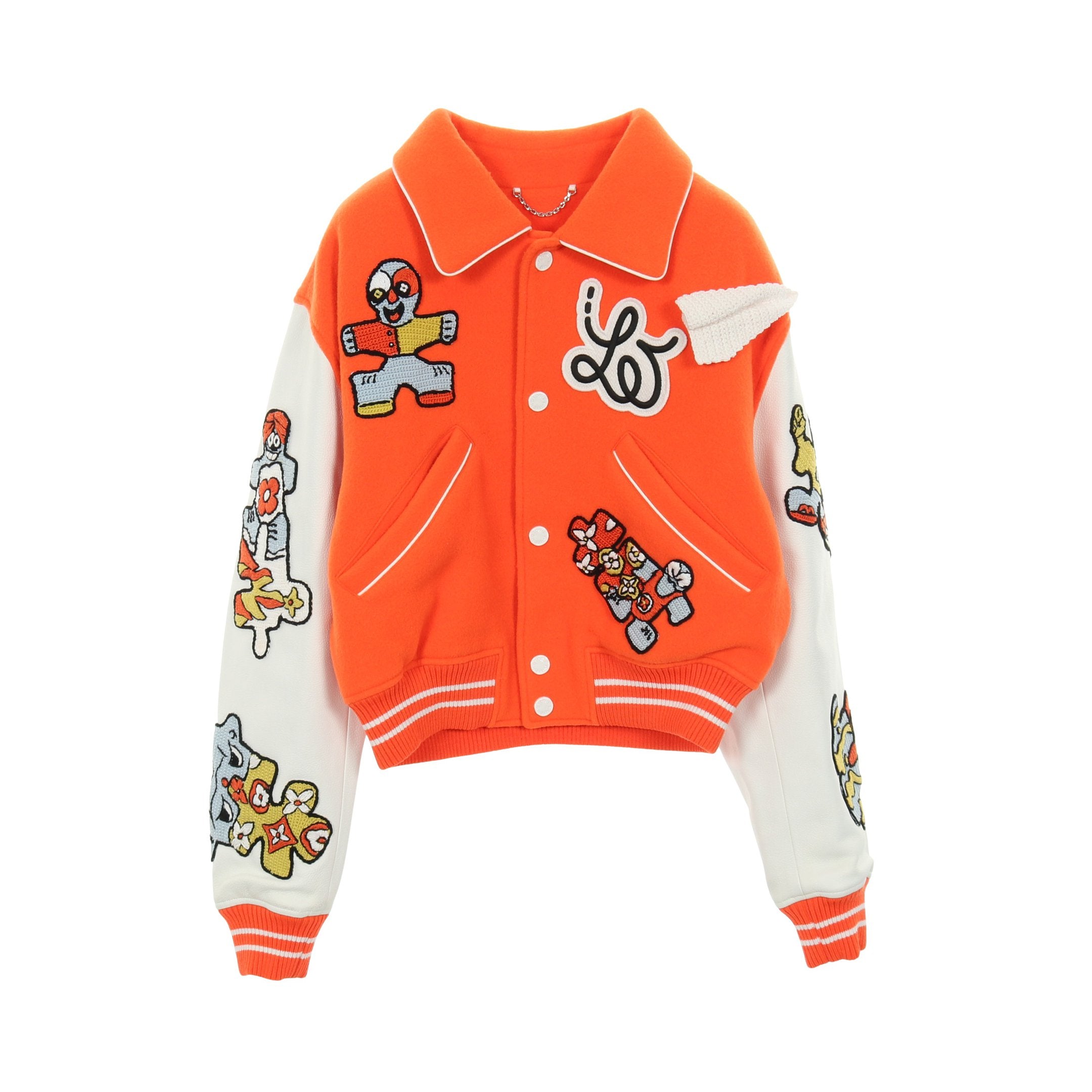 ミニバーシティブルゾン スタジャン ジャケット ウール レザー