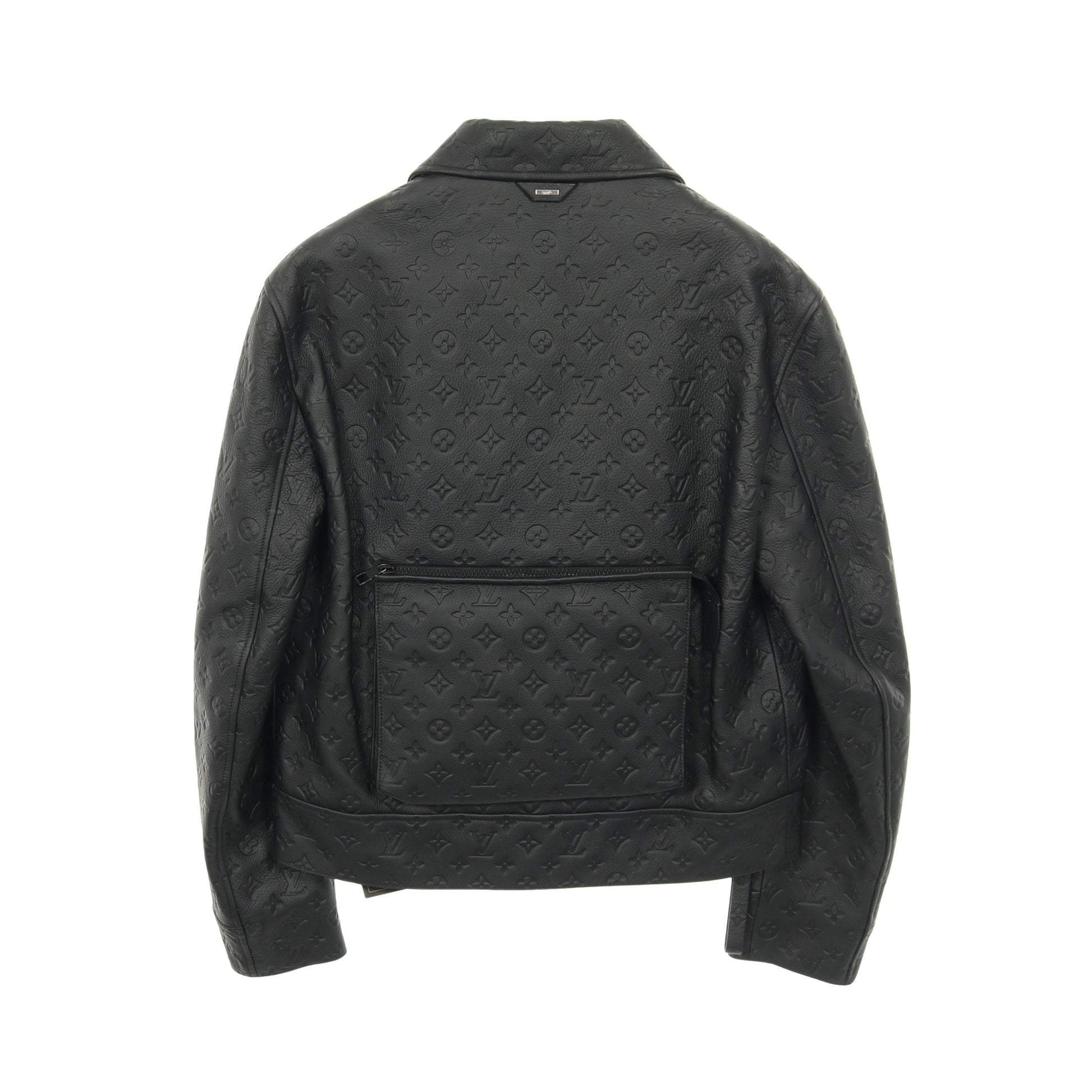 モノグラムエンボス ユーティリティ レザージャケット レザー ブラック ルイヴィトン アウター LOUIS VUITTON