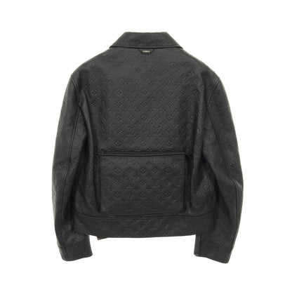 モノグラムエンボス ユーティリティ レザージャケット レザー ブラック ルイヴィトン アウター LOUIS VUITTON