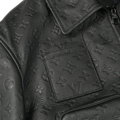 モノグラムエンボス ユーティリティ レザージャケット レザー ブラック ルイヴィトン アウター LOUIS VUITTON