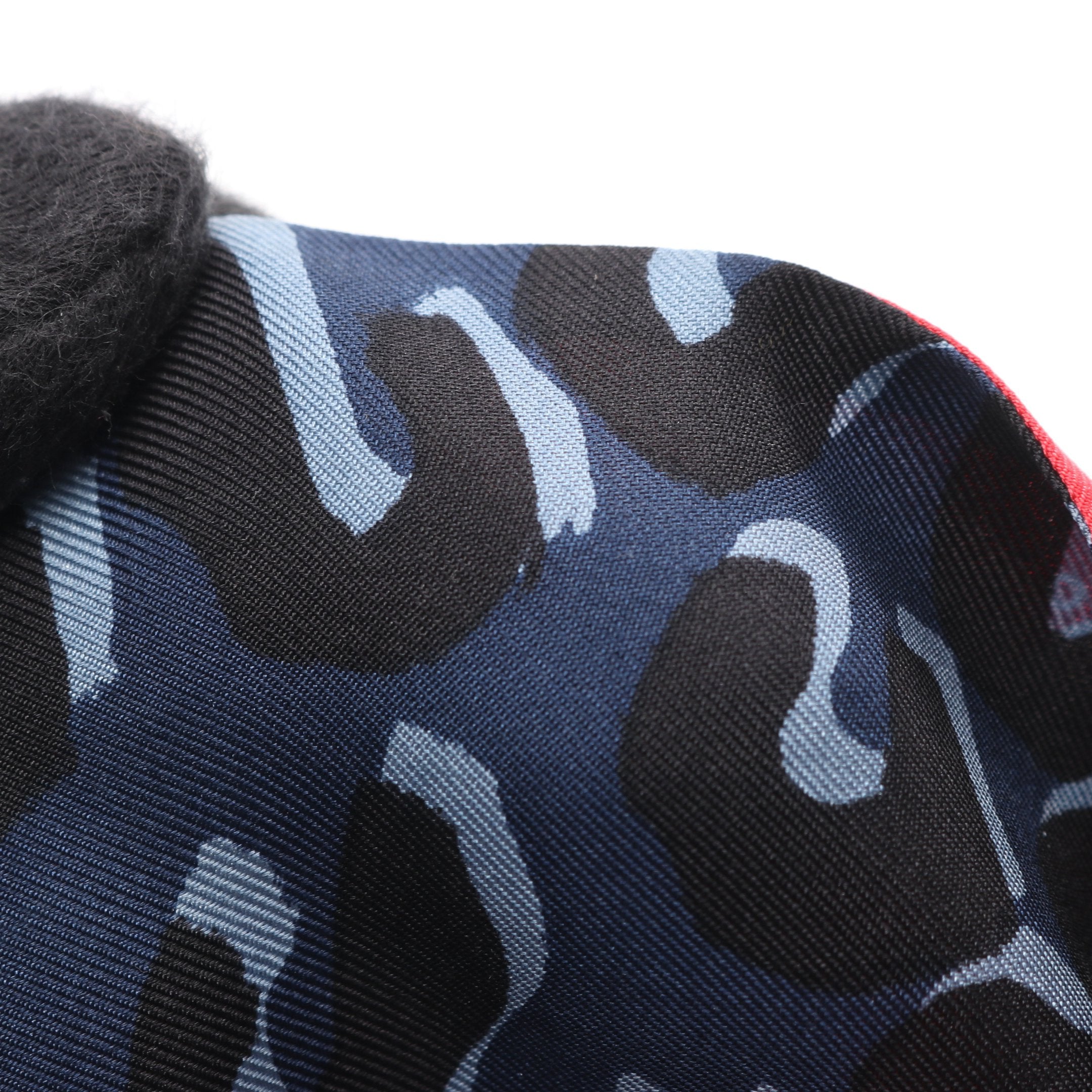 スヌード スカーフ レオパード ドット シルク ネイビー レッド ルイ