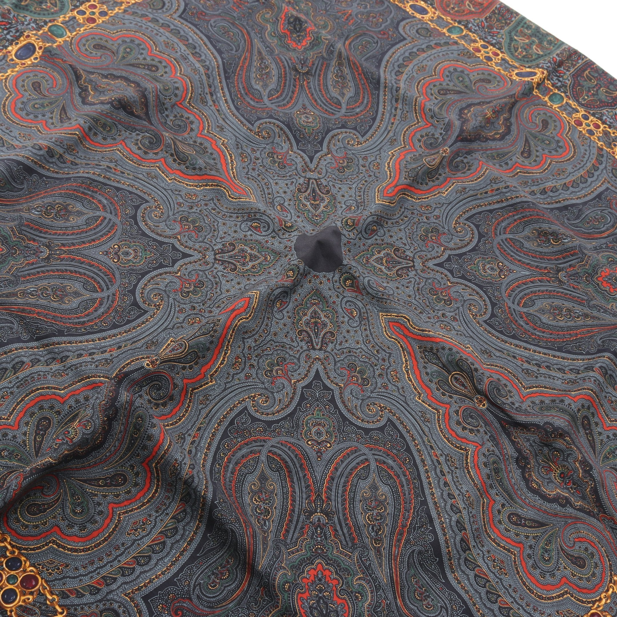スカーフ ペイズリー シルク ウール ネイビー マルチカラー シャネル