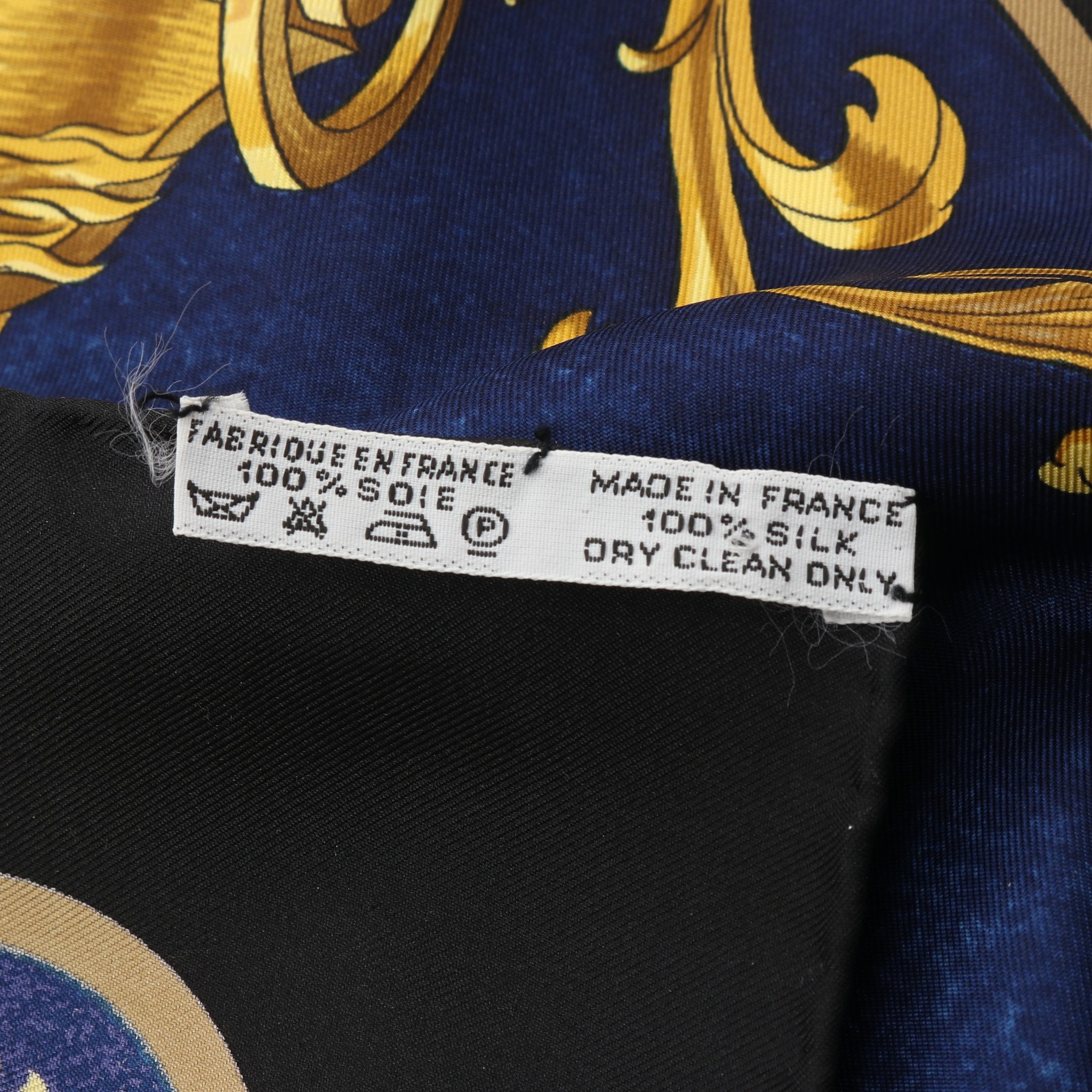 カレ90 COSMOS スカーフ シルク ブルー イエロー ブラック エルメス