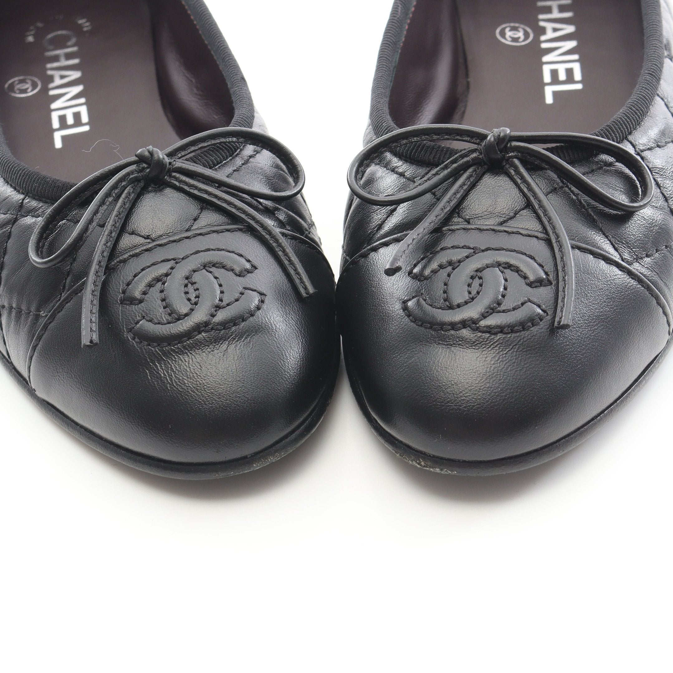 CHANEL　バレエシューズ　黒 CHANEL シャネル バレリーナ バレエシューズ 黒 38 バレリーナ