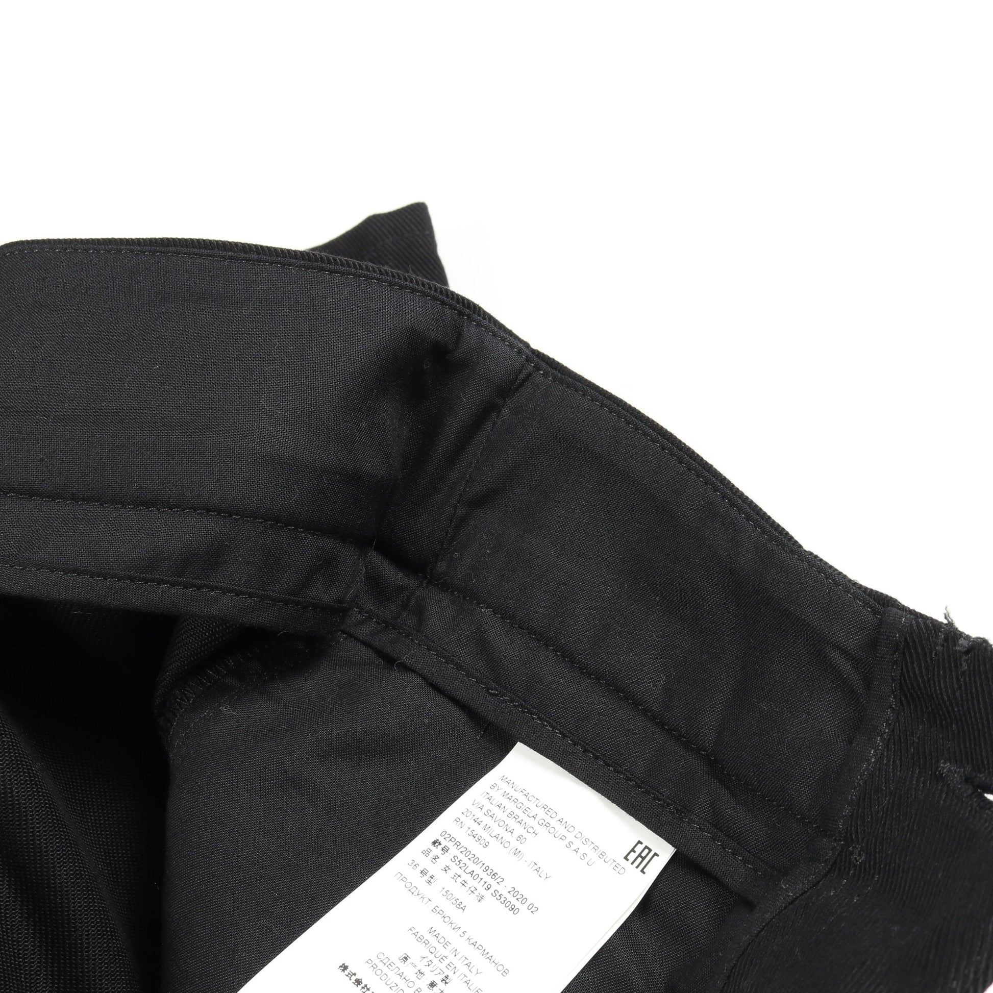 ワイド デニムパンツ コットン ブラック ボタンフライ エムエムシックスメゾンマルジェラ ボトムス MM6 MAISON MARGIELA