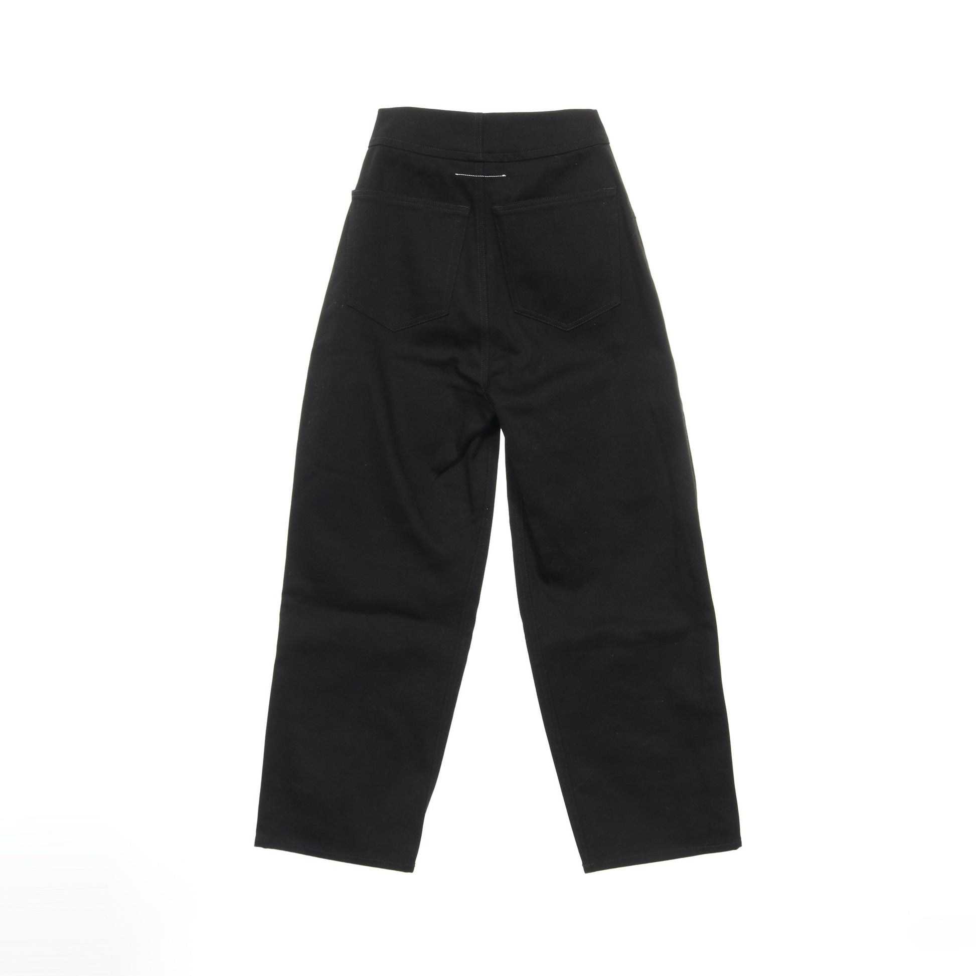 ワイド デニムパンツ コットン ブラック ボタンフライ エムエムシックスメゾンマルジェラ ボトムス MM6 MAISON MARGIELA