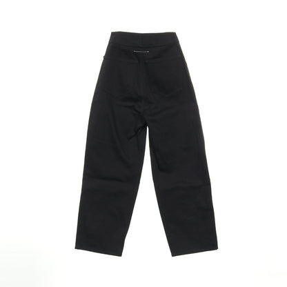 ワイド デニムパンツ コットン ブラック ボタンフライ エムエムシックスメゾンマルジェラ ボトムス MM6 MAISON MARGIELA