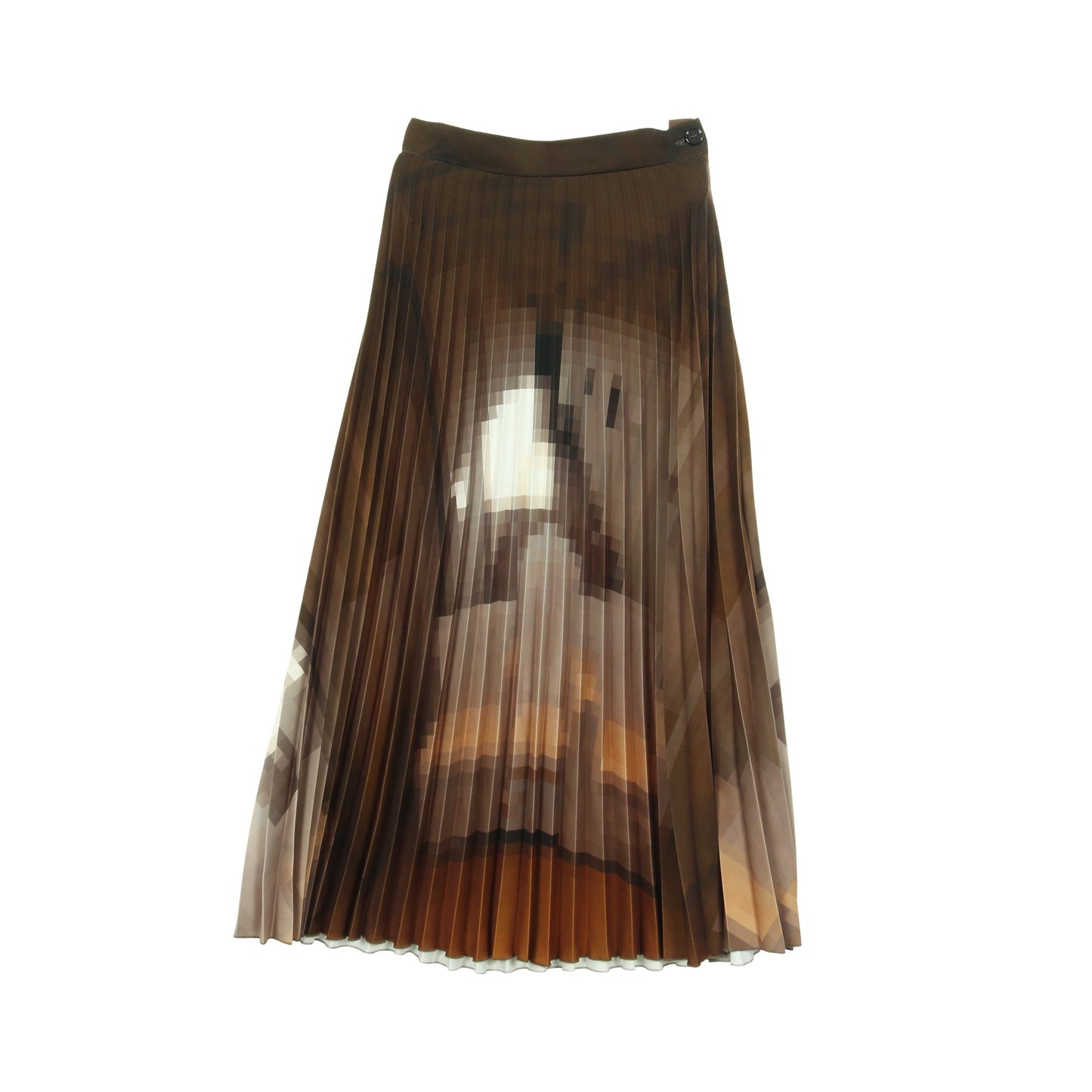 プリントプリーツミディ スカート カーキグリーン ブラウン エムエムシックスメゾンマルジェラ ボトムス MM6 MAISON MARGIELA