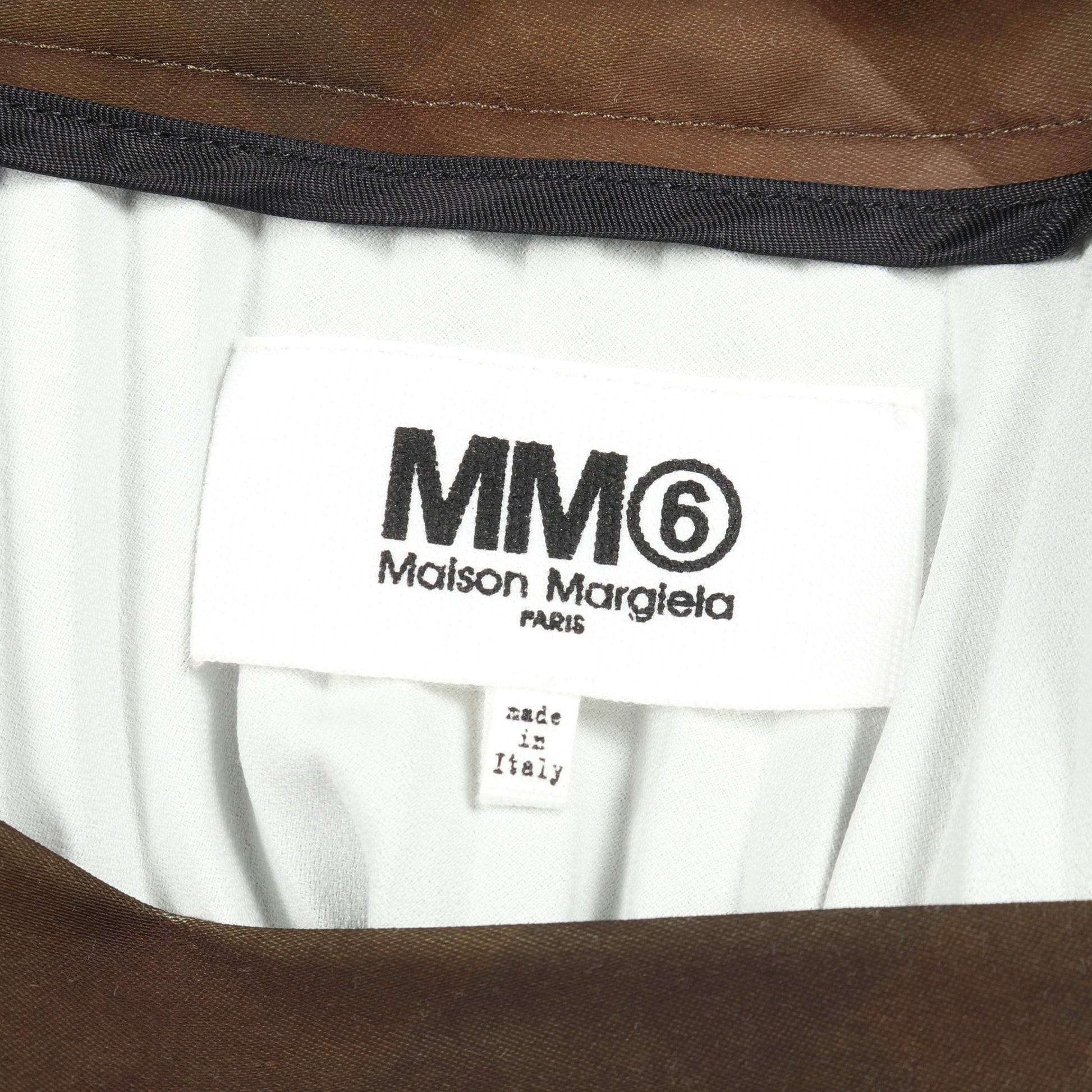 プリントプリーツミディ スカート カーキグリーン ブラウン エムエムシックスメゾンマルジェラ ボトムス MM6 MAISON MARGIELA