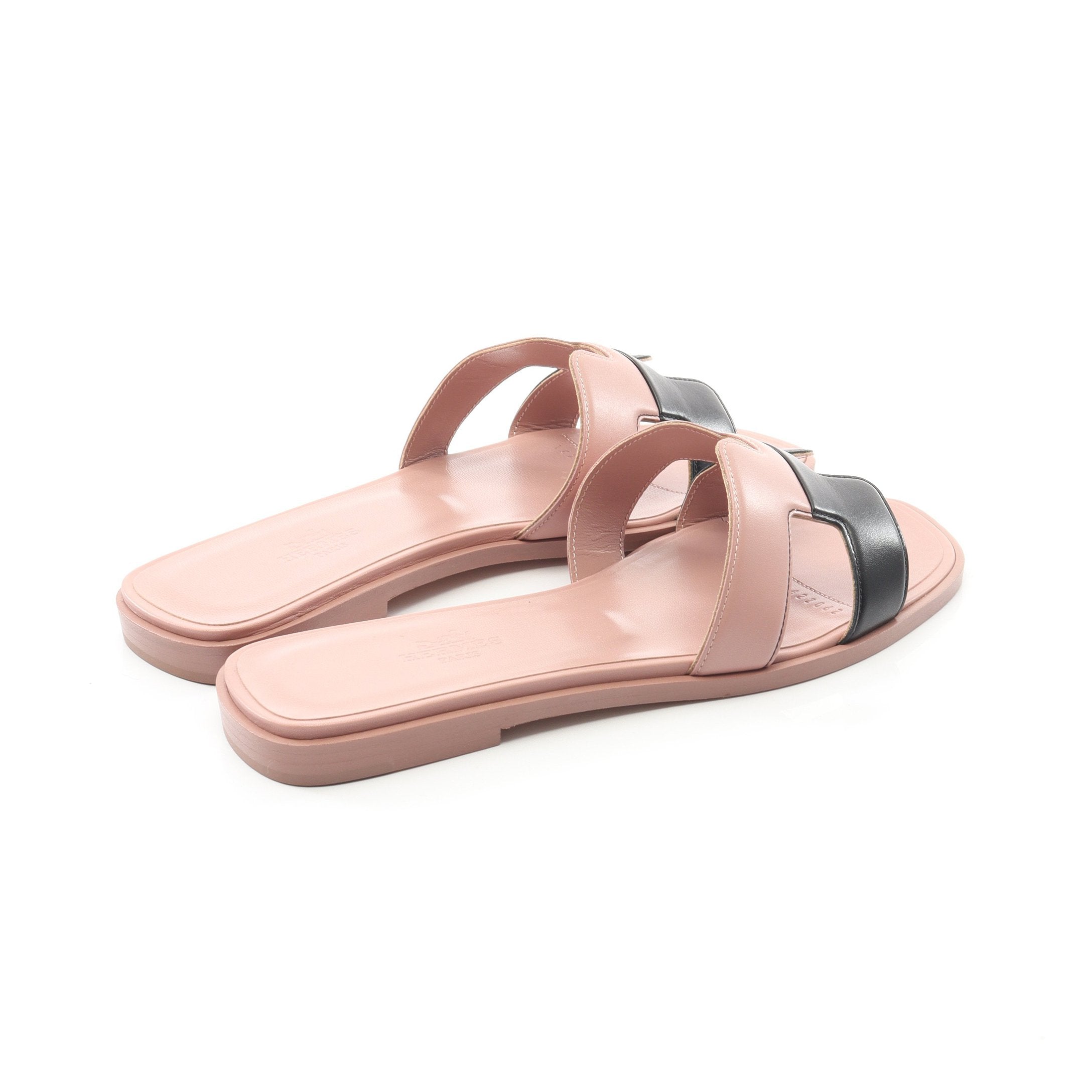 オラン サンダル レザー ピンク ブラック エルメス – RECLO